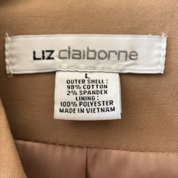 Liz Claiborne Tan Double-Breasted Short Trench Coat - Picture 5 of 7